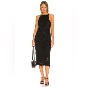 525 American Fauxchet Crochet Black Sleeveless Dress NWT